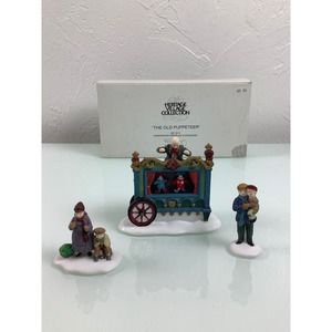 VTG Dept 56 heritage village collection The old Puppeteer 3 figurines Complete